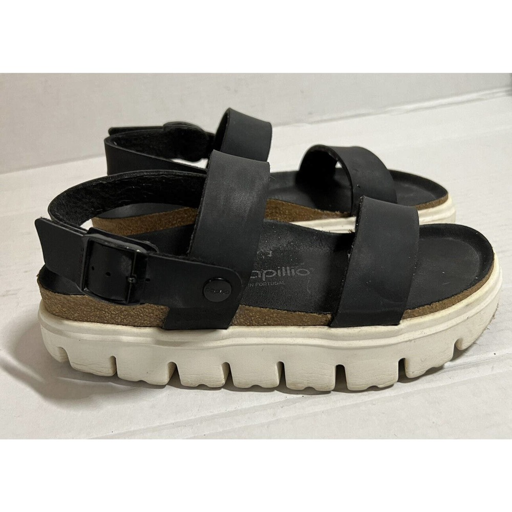 Birkenstock Papillio Women's Size 6 Platform Sandals Chunky Black Ankle Strap